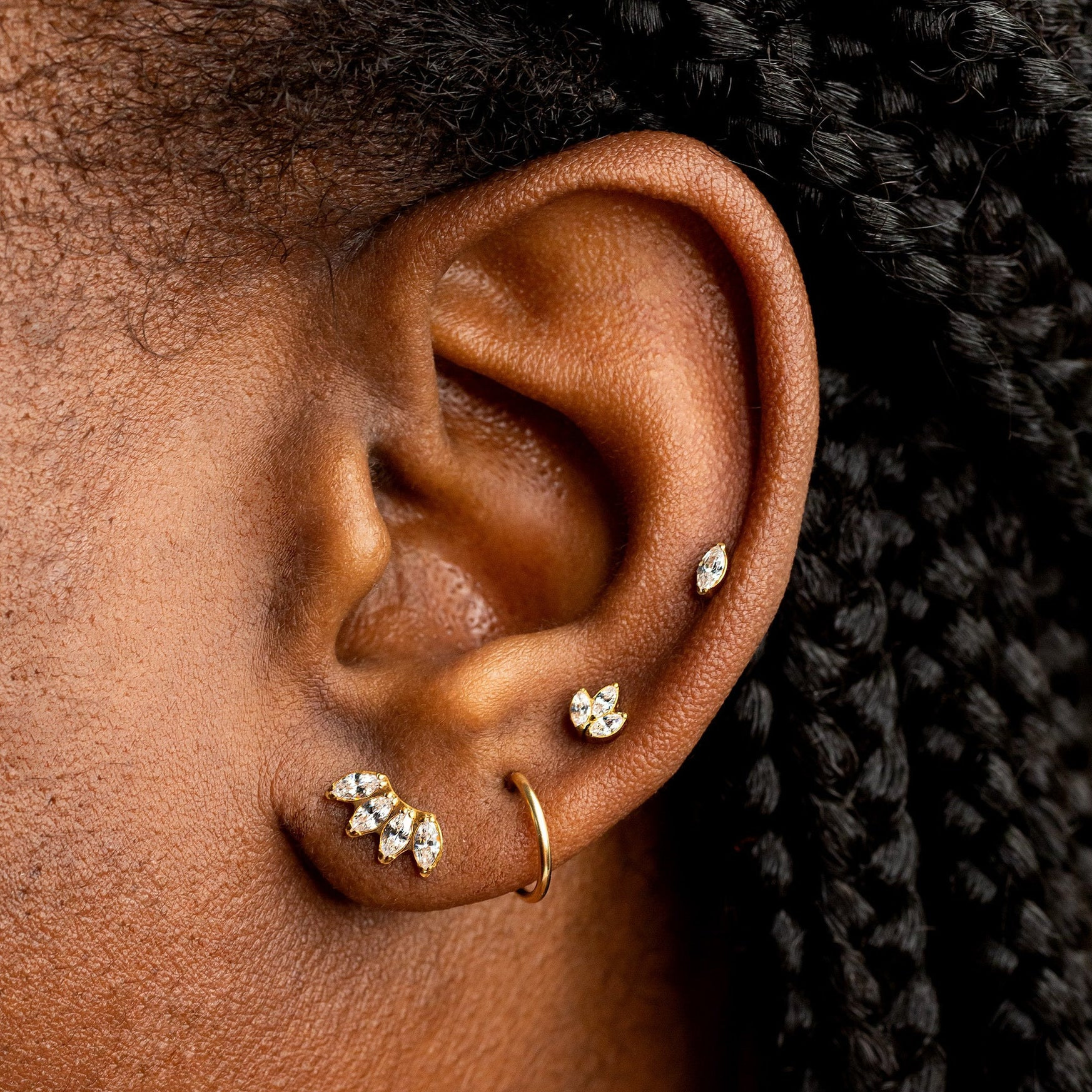2 Pairs Flat Back Earrings for Women | Cartilage Earring | Stainless Steel Earrings | Titanium Earrings | Nickel Free Hypoallergenic Earrings 