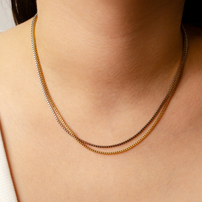 Emma Waterproof Beveled Box Chain Necklace
