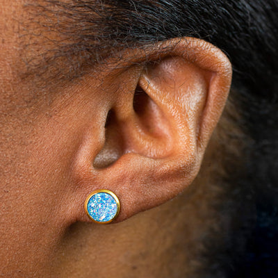 Prism Iridescent Druzy Stud Earrings