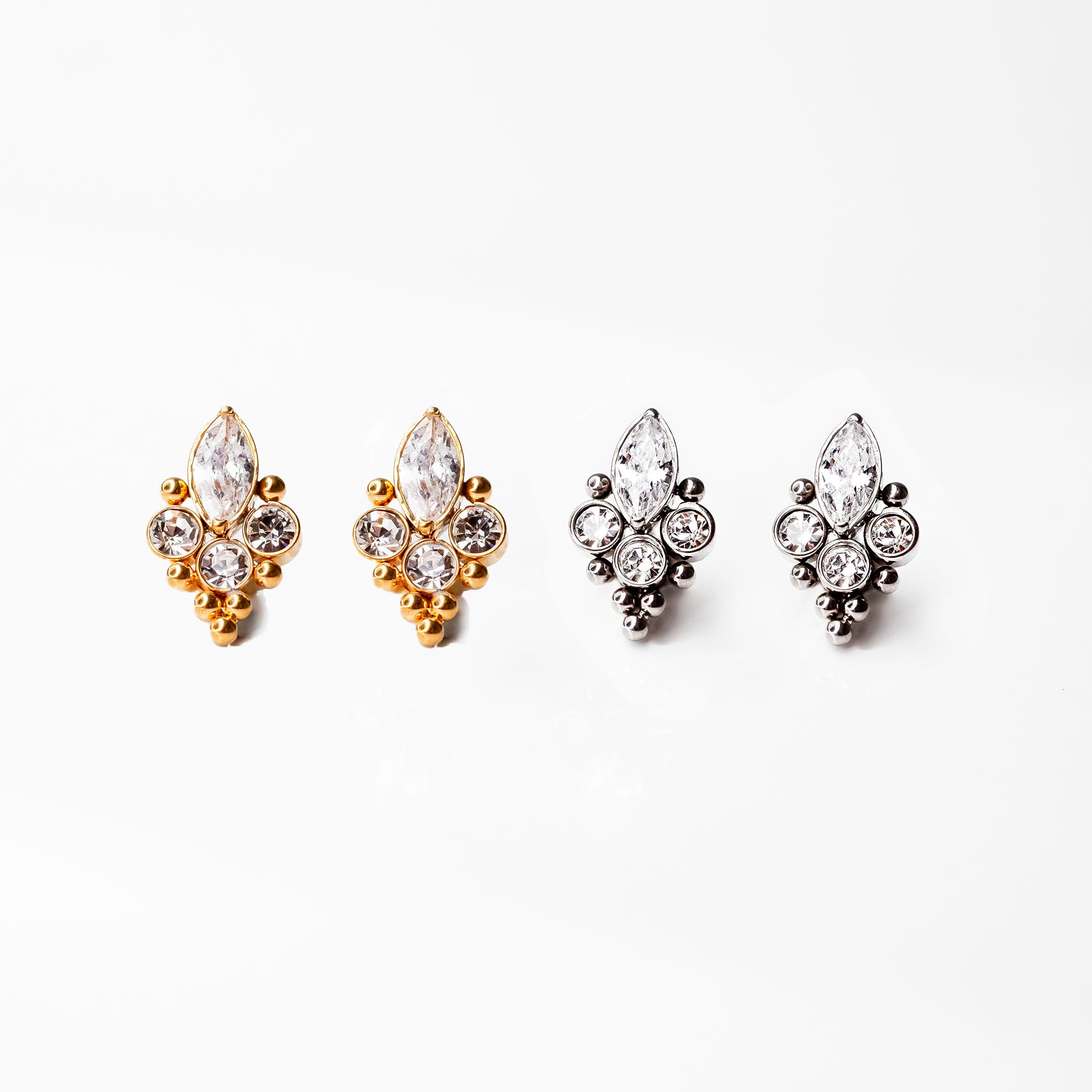 Paradise Ornate Crystal Titanium Flat Back Sleeper Earrings – Grayling