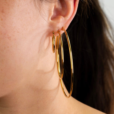 Prism High Shine Medium Hoop Earrings - Proceeds Donated