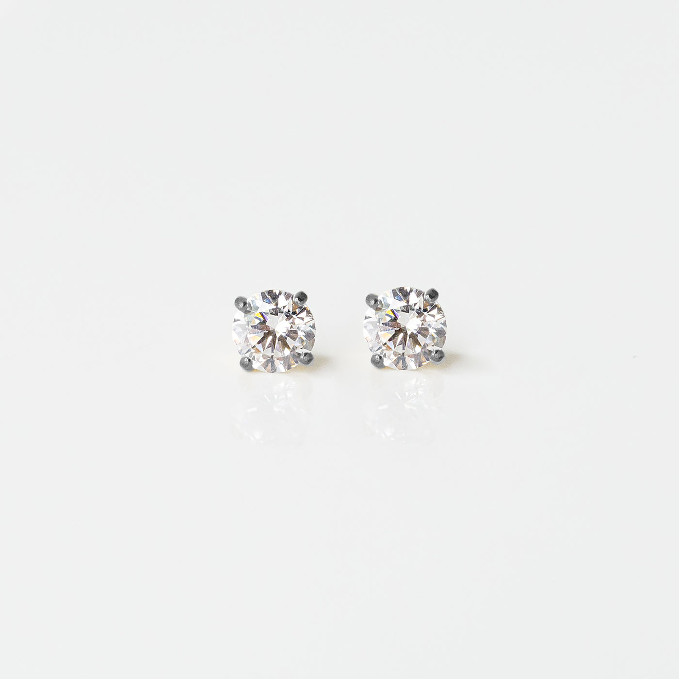 Solitaire Round Flat Back Sleeper Earrings