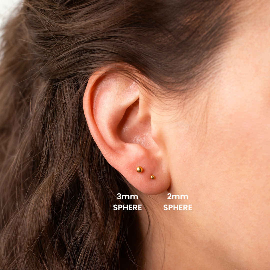 Smooth Sphere Flat Back Sleeper Earrings Grayling