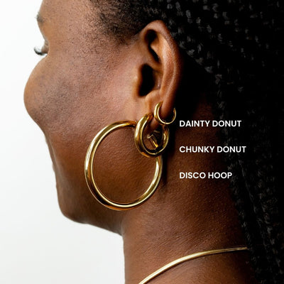 Disco Hollow Hoop Earrings