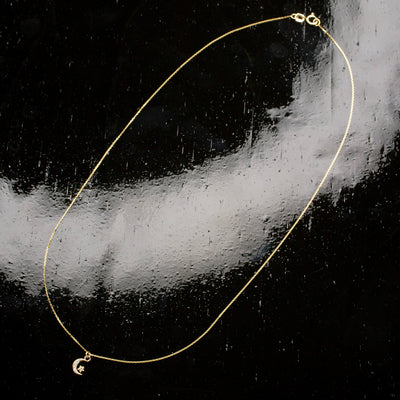 Diamond Pavé Moon & Star Pendant Necklace - 14K Solid Gold