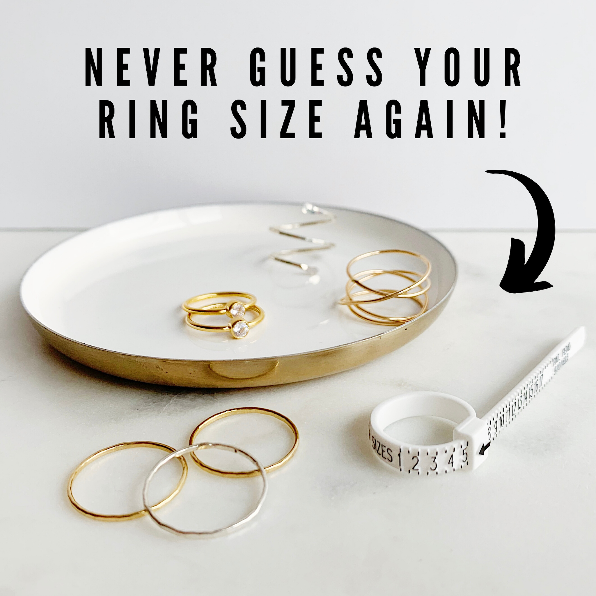 Ring Sizer, Adjustable, Reusable Plastic Ring Sizer, US Sizes 