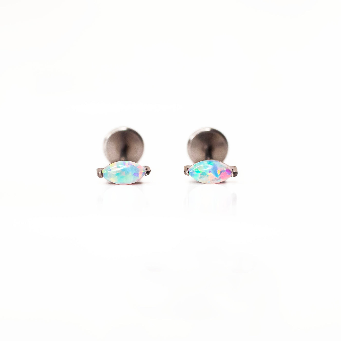 Aurora Marquise Solitaire Opal Flat Back Sleeper Earrings