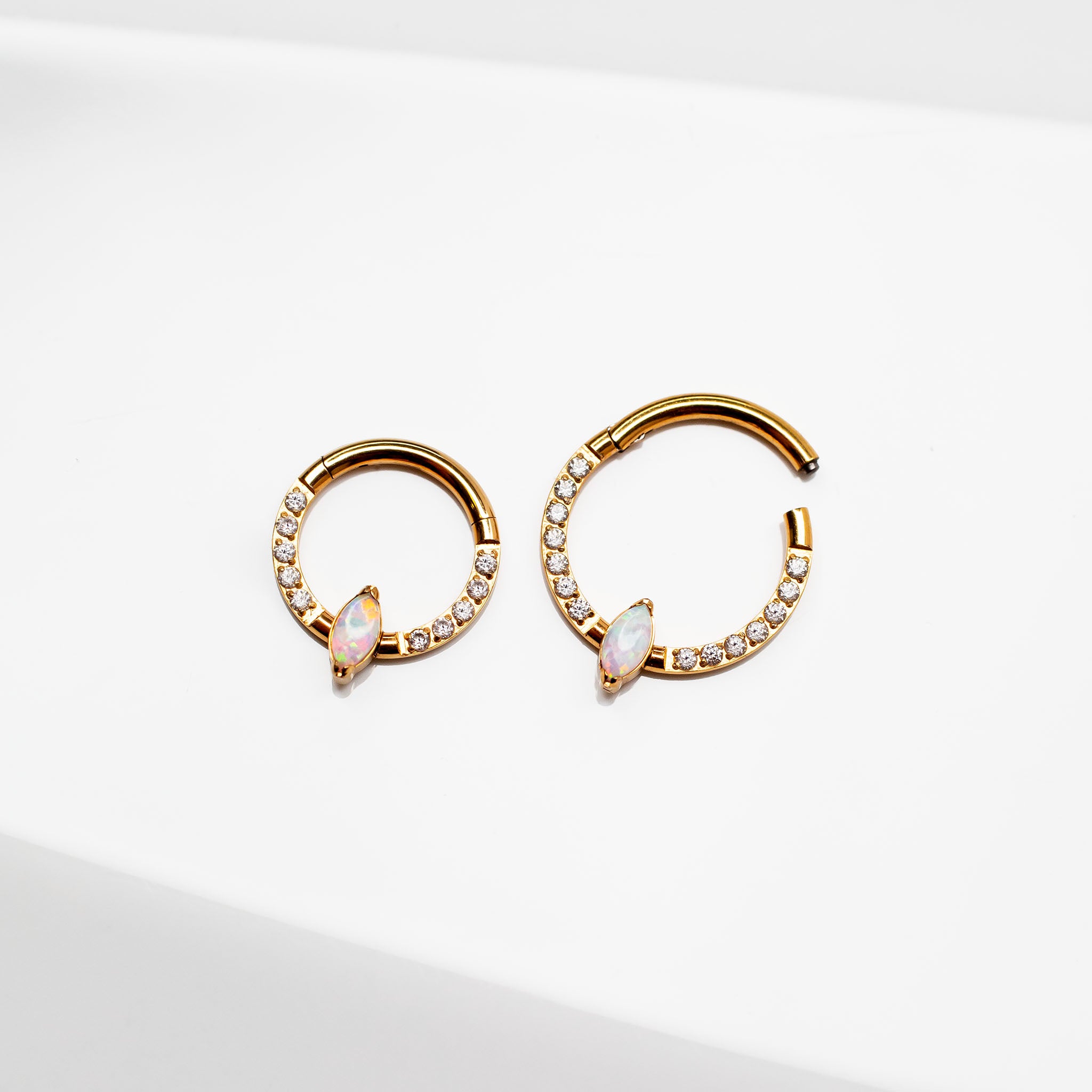 Segment hoop earrings deals