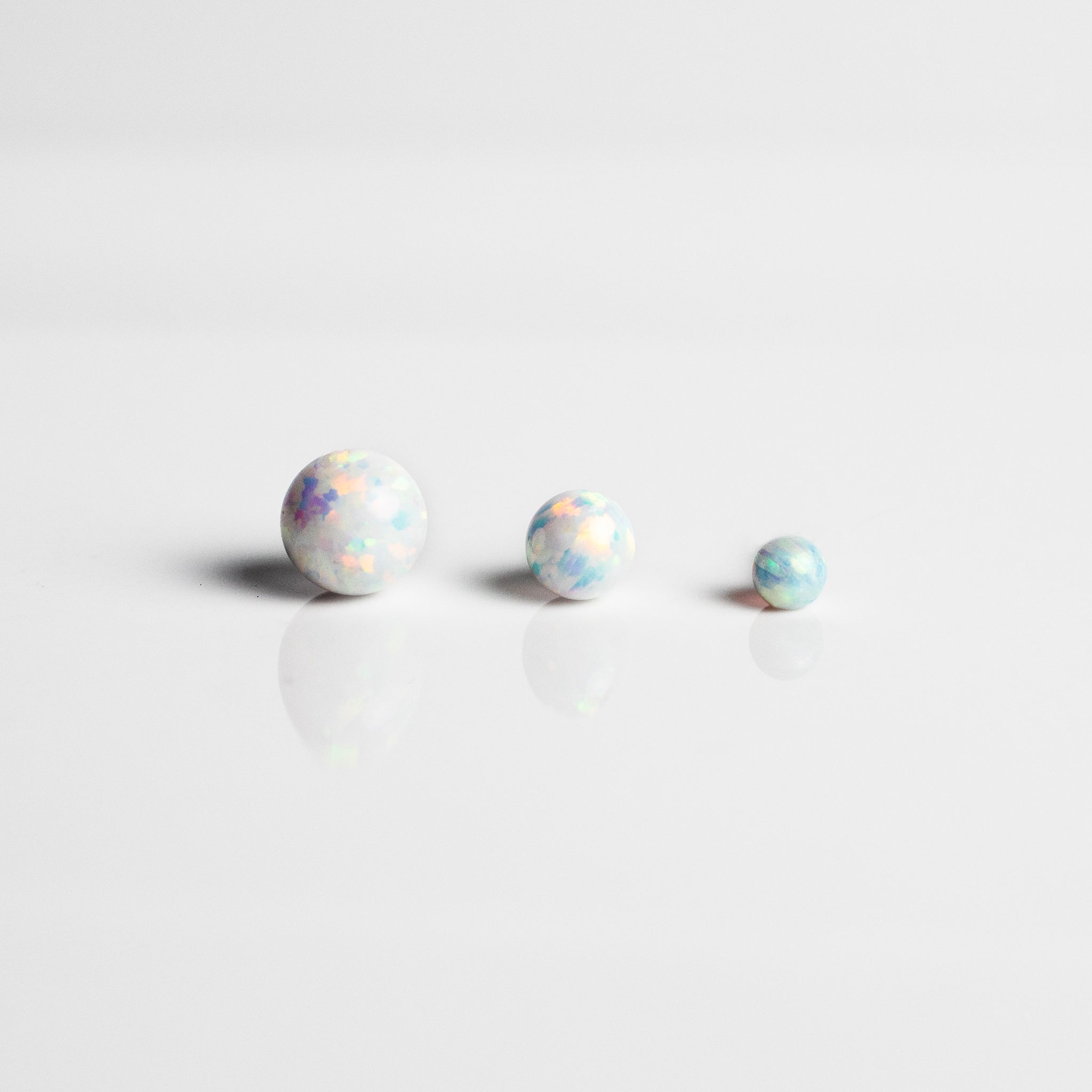 Aurora Opal Sphere Titanium Flat Back Sleeper Earrings – Grayling