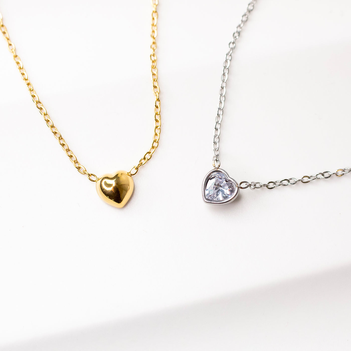 Aya Reversible Solitaire Heart Necklace