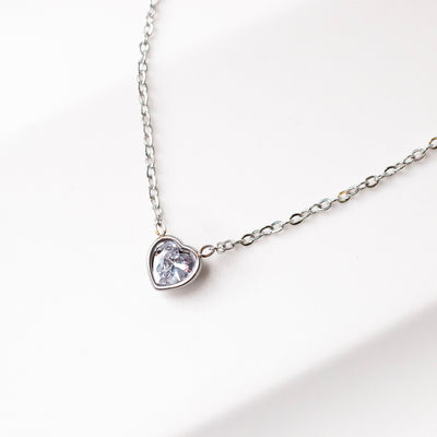 Aya Reversible Solitaire Heart Necklace