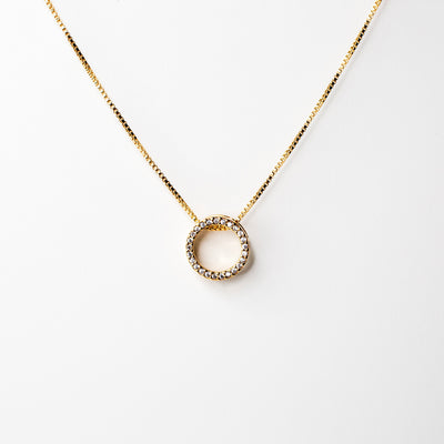 Chiara Pavé Circle Pendant Necklace