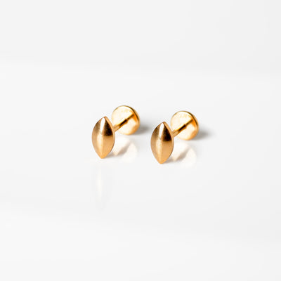 Crosby Domed Marquise Titanium Flat Back Sleeper Earrings