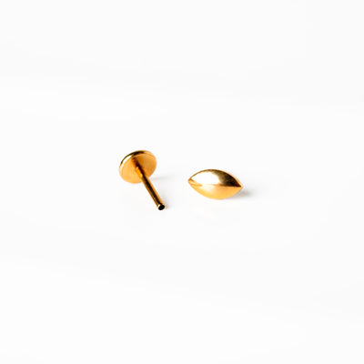 Crosby Domed Marquise Titanium Flat Back Sleeper Earrings