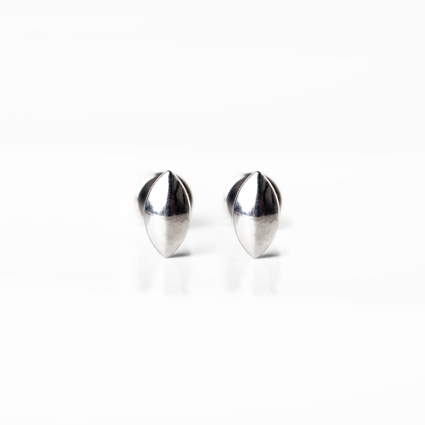 Crosby Domed Marquise Titanium Flat Back Sleeper Earrings