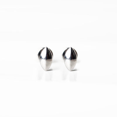 Crosby Domed Marquise Titanium Flat Back Sleeper Earrings
