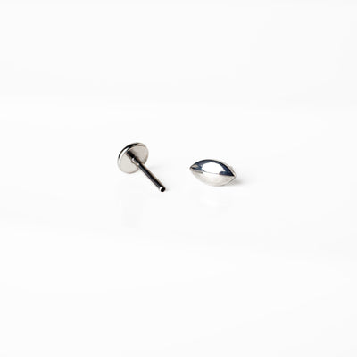 Crosby Domed Marquise Titanium Flat Back Sleeper Earrings