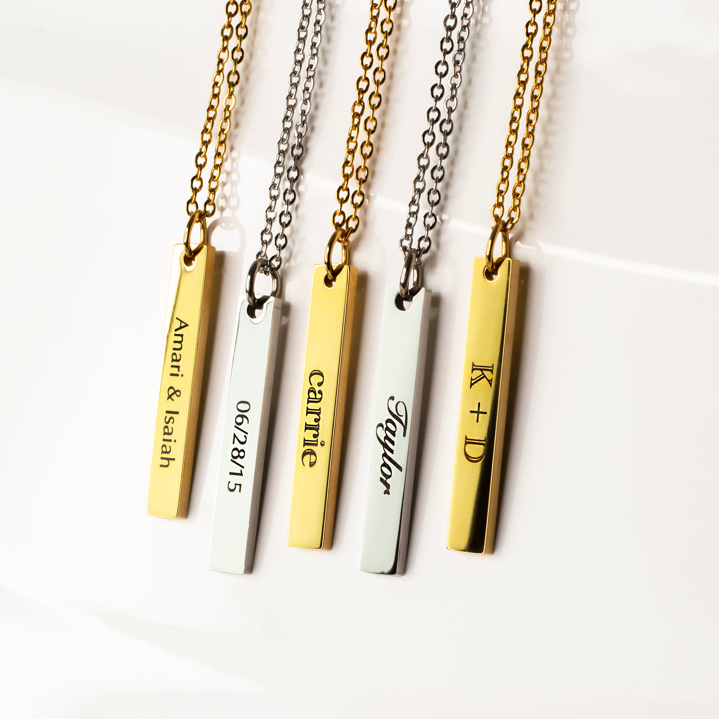 BAWLI BOOCH Personalized Engraving,Customize Name Bar Necklace Square 3D Bar  Custom Necklace Stainless Steel Chain Set Price in India - Buy BAWLI BOOCH Personalized  Engraving,Customize Name Bar Necklace Square 3D Bar Custom
