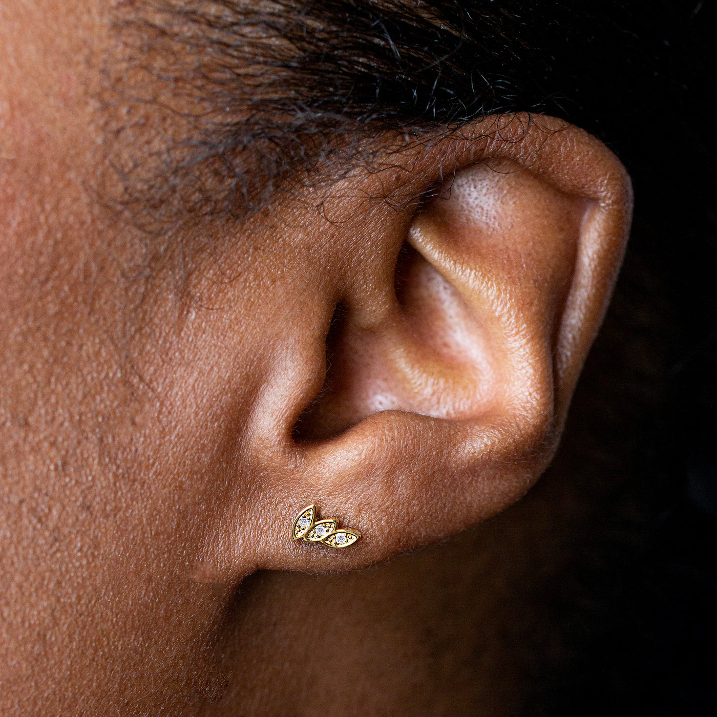 Crystal Petal Mini Climber Stud Earrings
