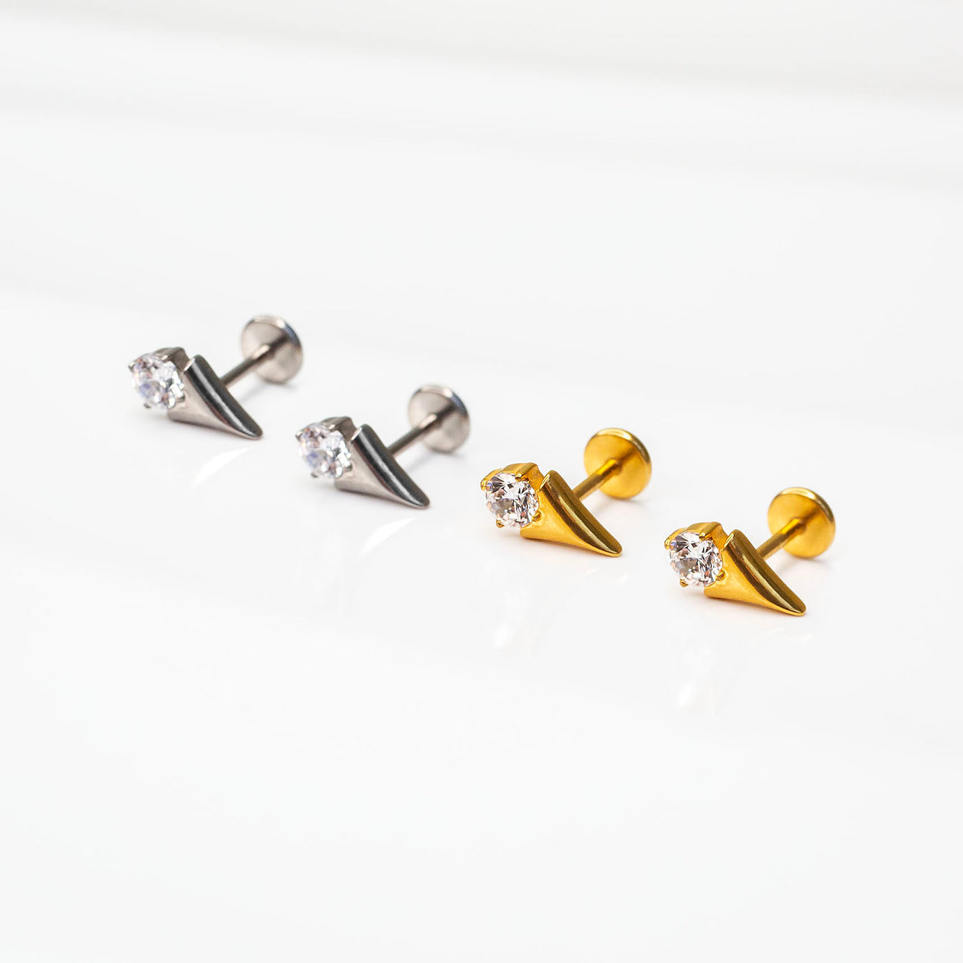 Dauphine Pointed Gem Flat Back Sleeper Earrings