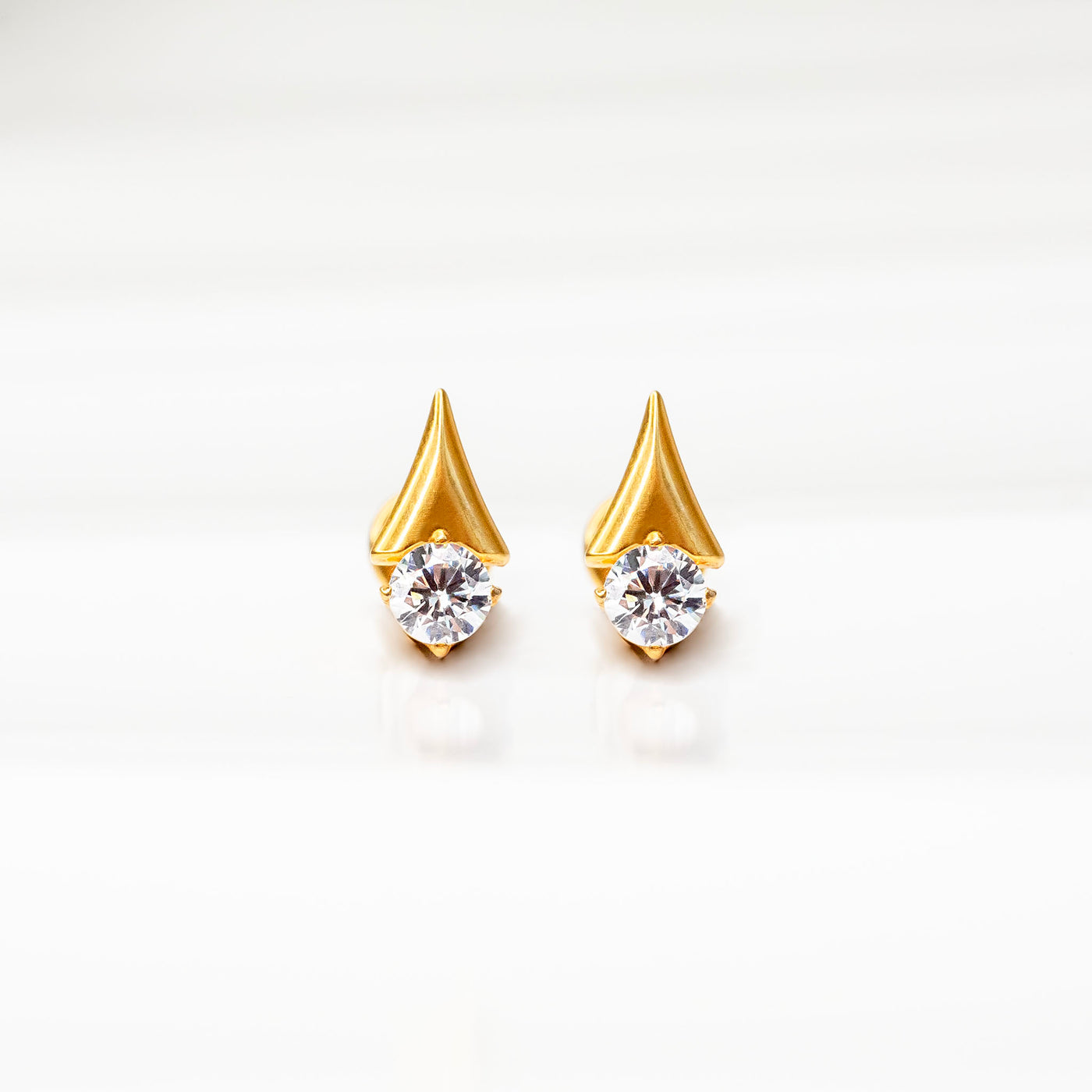 Dauphine Pointed Gem Flat Back Sleeper Earrings