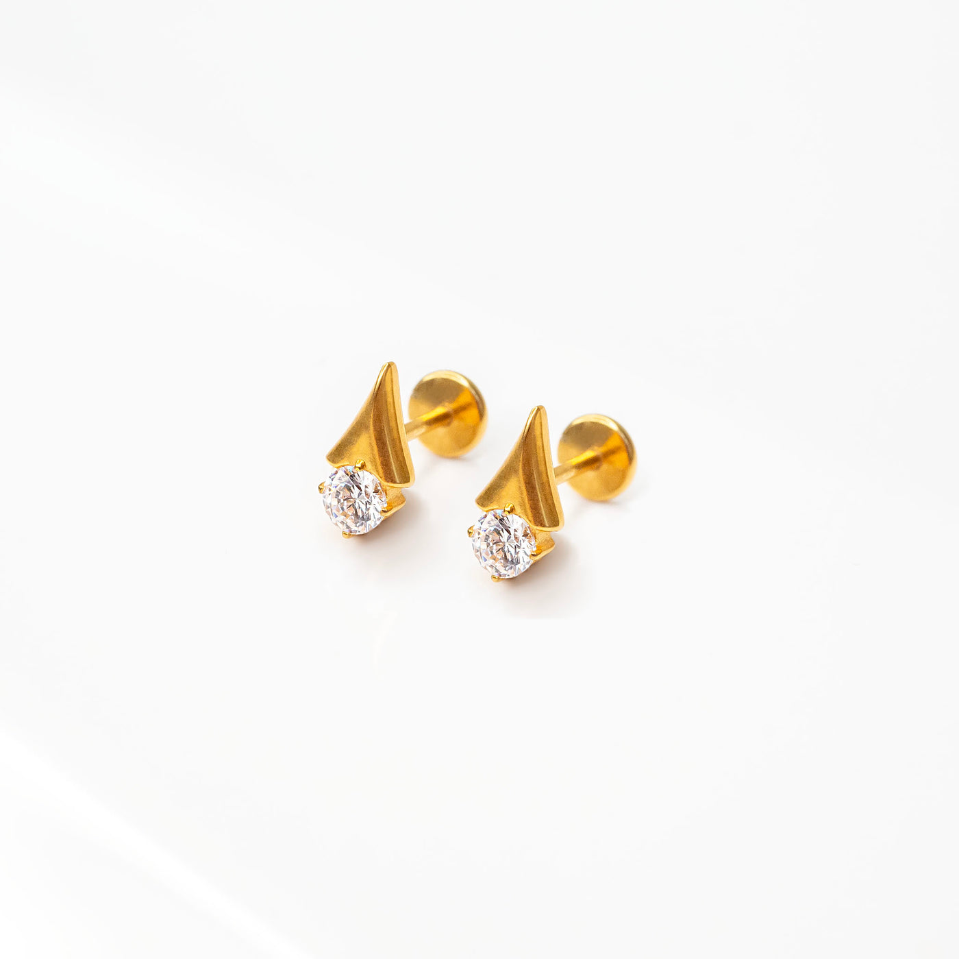 Dauphine Pointed Gem Flat Back Sleeper Earrings