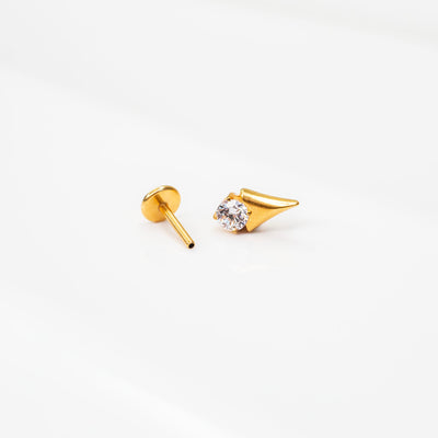 Dauphine Pointed Gem Flat Back Sleeper Earrings