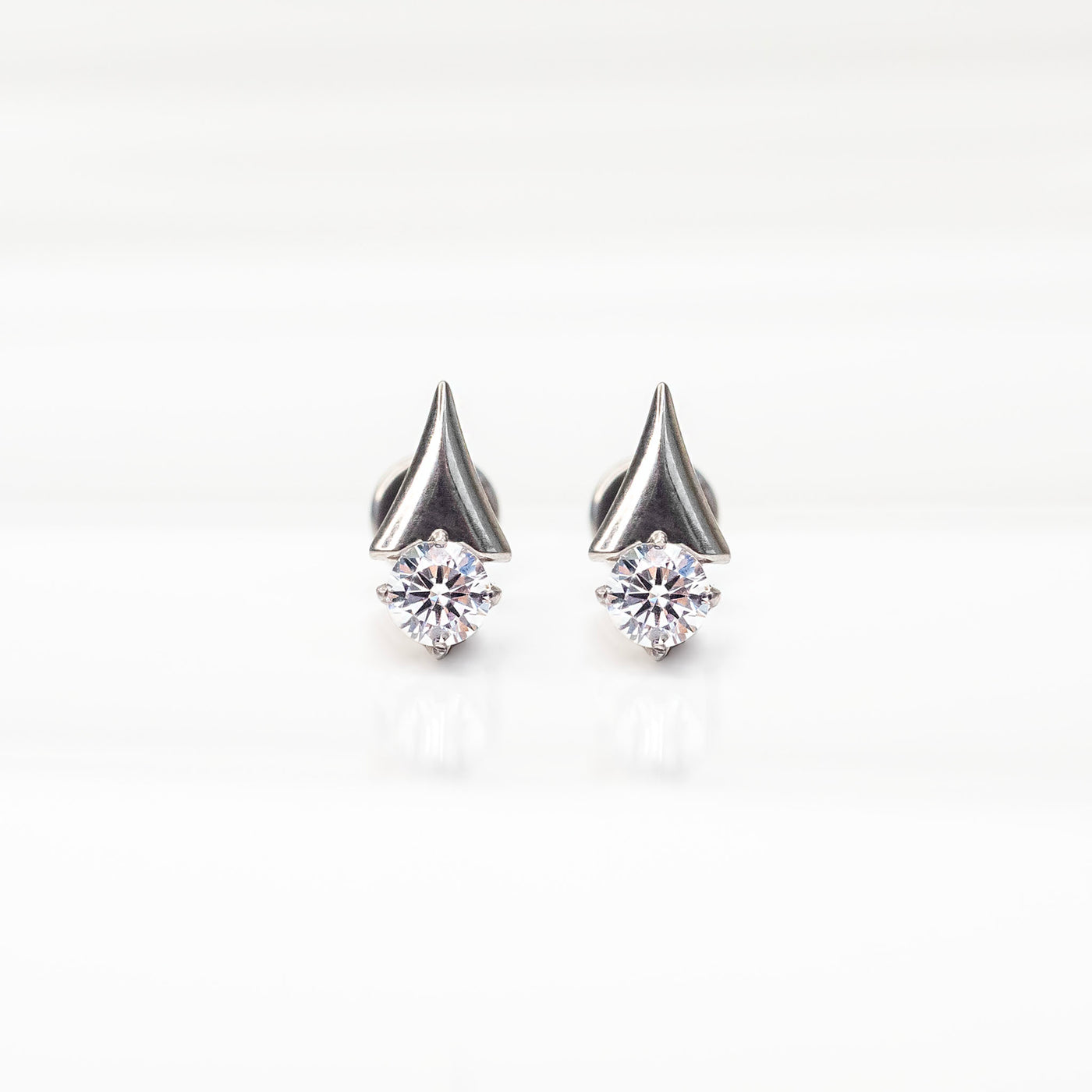 Dauphine Pointed Gem Flat Back Sleeper Earrings