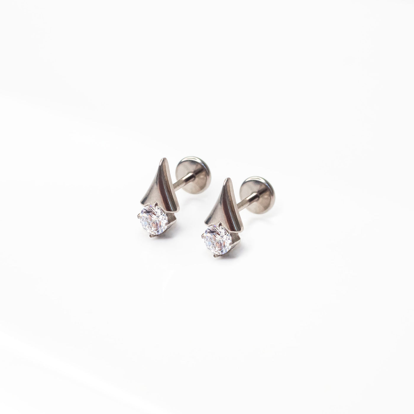 Dauphine Pointed Gem Flat Back Sleeper Earrings