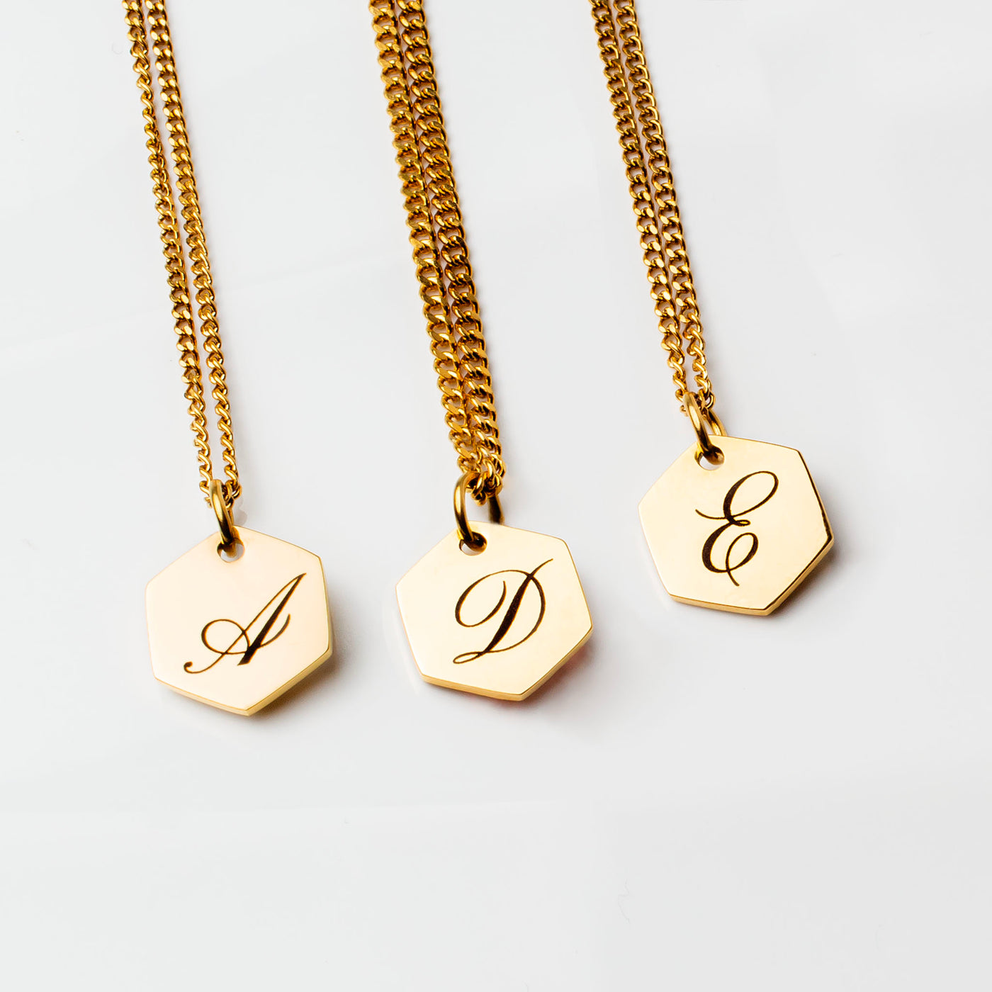 Amore Engraved Initial Letter Necklace - Gold