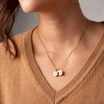 Amore Engraved Initial Letter Necklace Gold – Grayling