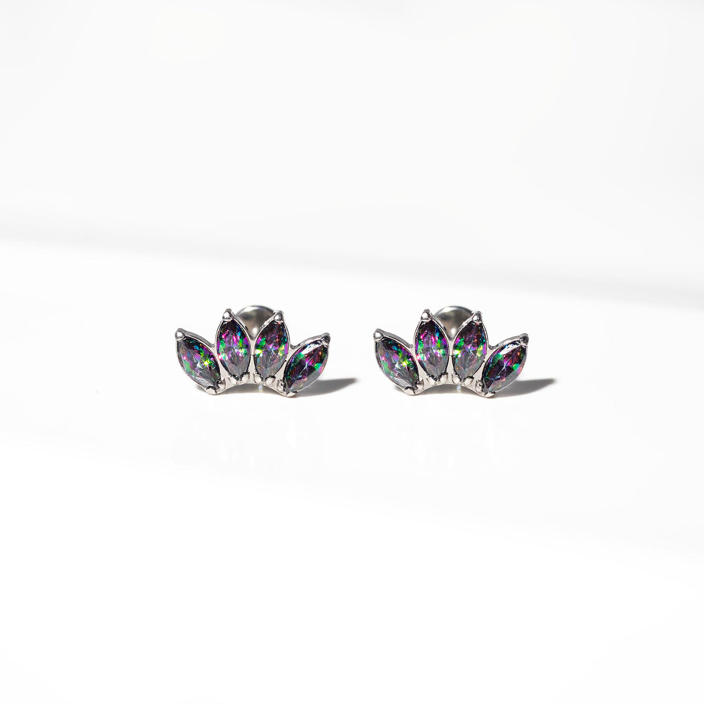 Envy Arc Marquise Titanium Flat Back Sleeper Earrings