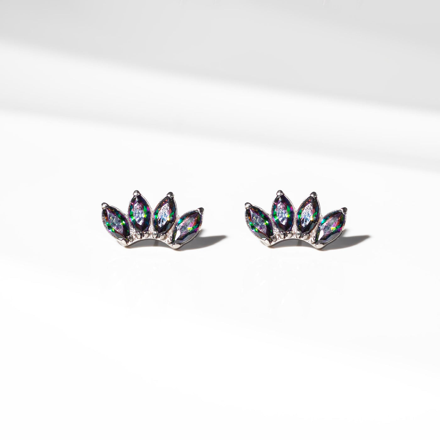 Envy Arc Marquise Titanium Flat Back Sleeper Earrings