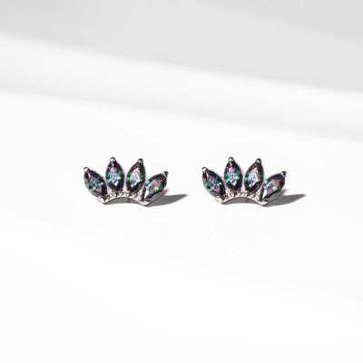 Envy Arc Marquise Titanium Flat Back Sleeper Earrings