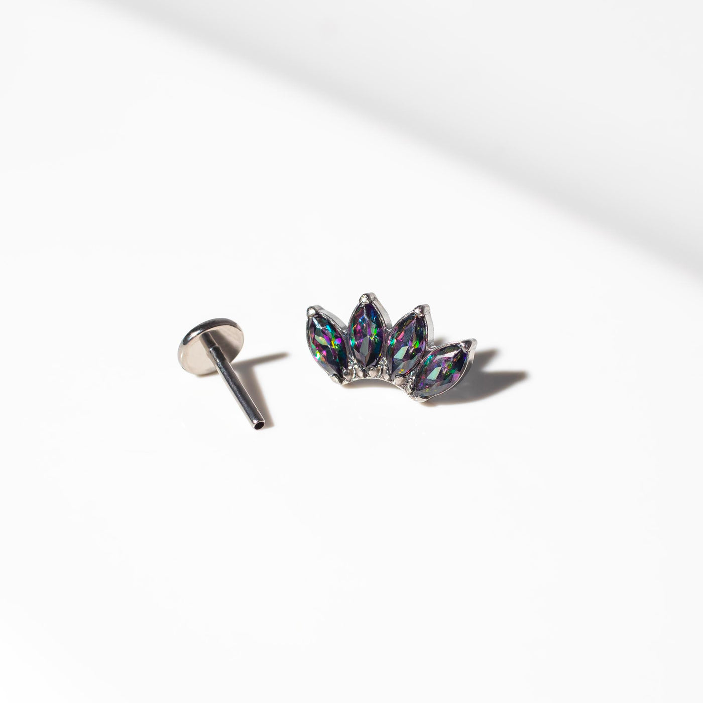 Envy Arc Marquise Titanium Flat Back Sleeper Earrings