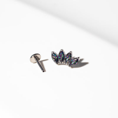 Envy Arc Marquise Titanium Flat Back Sleeper Earrings