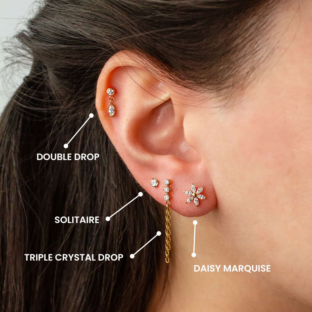 Drop earrings shops chain