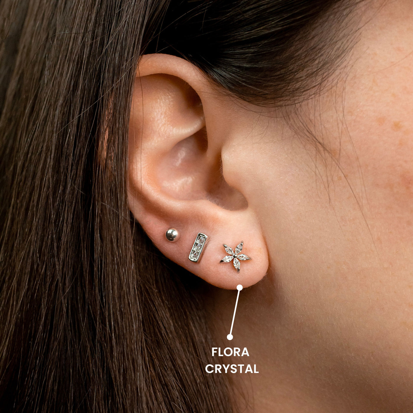 Flora Crystal Stud Earrings