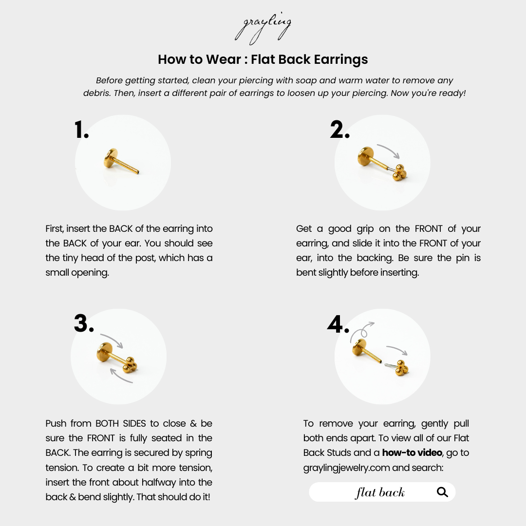Mae Titanium CZ Garland Flat Back Sleeper Earrings