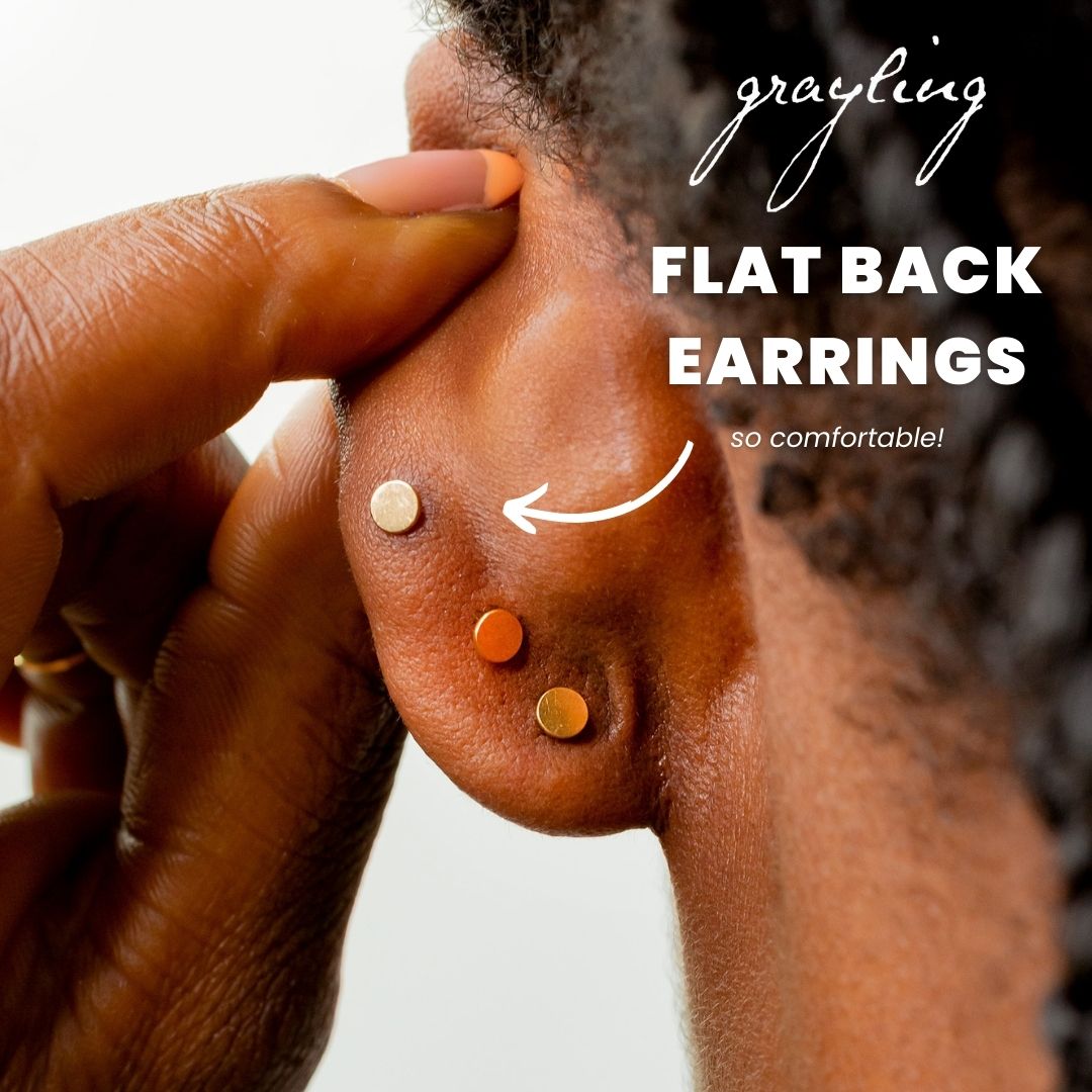 The Embellished Flat Back Sleeper Earrings Studs Set