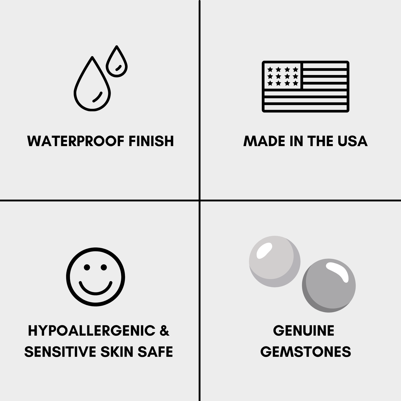 Omega Clear Quartz Gemstone Strand Statement Necklace with Magnetic Clasp