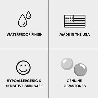 Omega Clear Quartz Gemstone Strand Statement Necklace with Magnetic Clasp