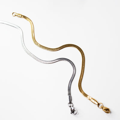Waterproof Gigi Herringbone Chain Bracelet