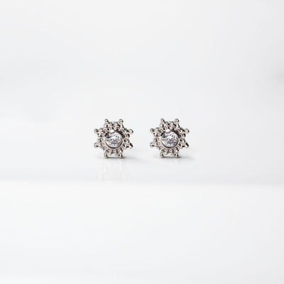 Glow Ornate Crystal Solitaire Flat Back Sleeper Earrings