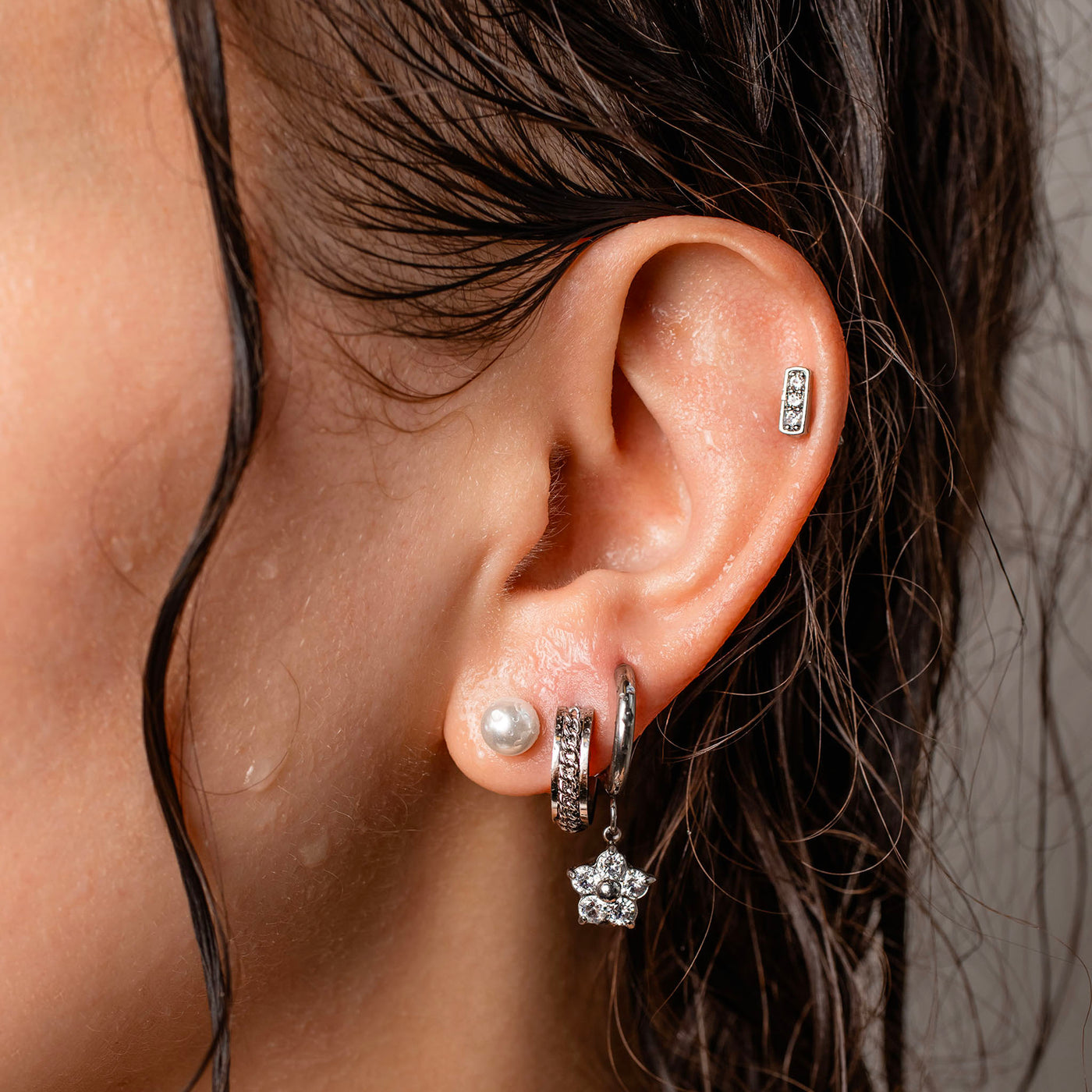 Priya Minimal Pearl Stud Earrings - Standard Back - Pair