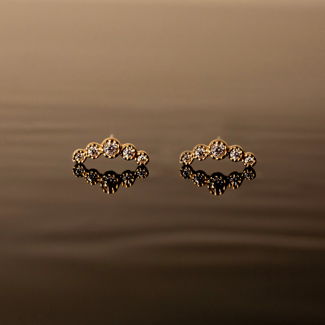 Infinity Curved Flat Back Sleeper Earrings by Buddha Jewelry 14k