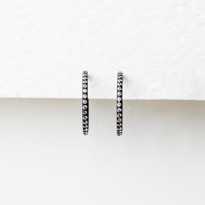 Jet Black Wisp Crystal Pavé Hinged Segment Ring - Titanium Clicker Hoop for Noses, Ears + Cartilage