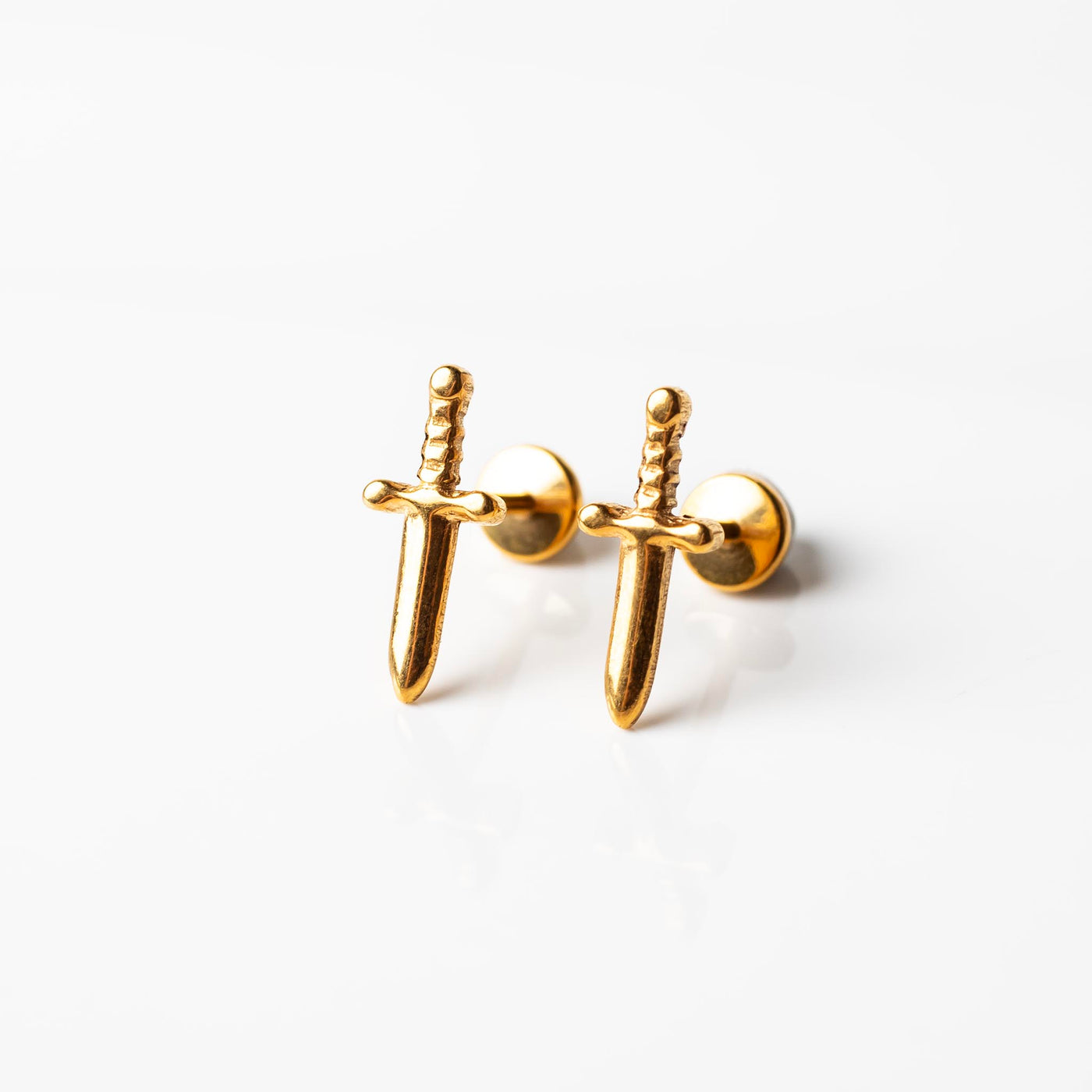 Juliet Dagger Titanium Flat Back Sleeper Earrings