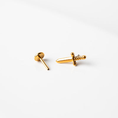 Juliet Dagger Titanium Flat Back Sleeper Earrings