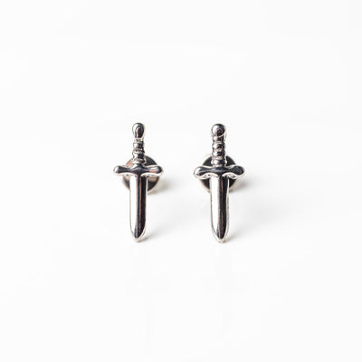 Juliet Dagger Titanium Flat Back Sleeper Earrings